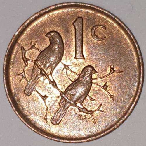 1988 - 1 CENT COIN (ONE CENT COIN) - RSA - BRONZE - KM#82 - BILINGUAL LEGEND - SPARROWS